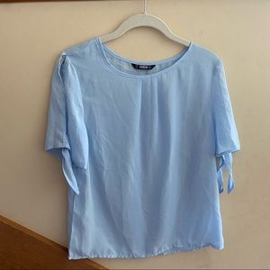 Flowy Split Shoulder Tie Shirt from SHEIN